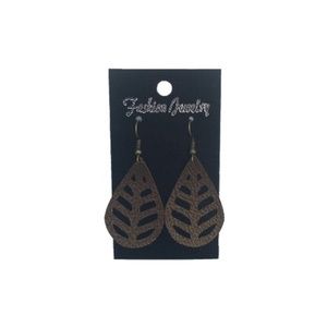 Handmade Light Weight Caramel Faux Leather Earring